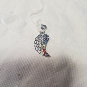 Angel wing pendant 7 chakras